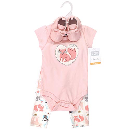Image of Hudson Baby Unisex Baby Cotton Bodysuit, Pant and Shoe Set