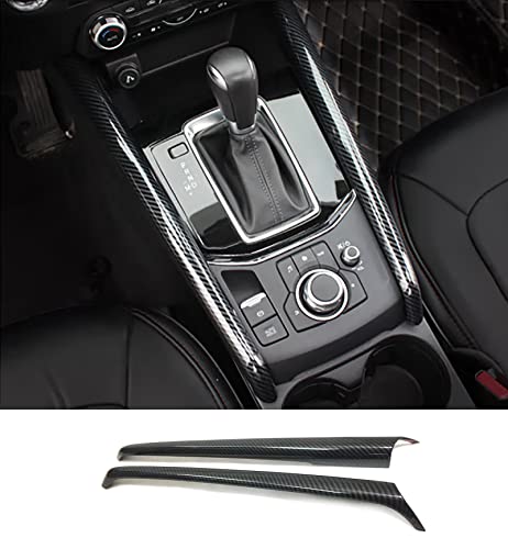 ZUNEIGUNGマツダ CX-5 2代目 KF系 に対応シフト サイトガーニッシュ コンソールパネル アクセサリー カスタムパーツ ガーニッシュインテリアパネル新型MAZDA CX5に適合 設計内装 パーツ アクセサリーABS 樹脂製2枚【カーボン調】のサムネイル