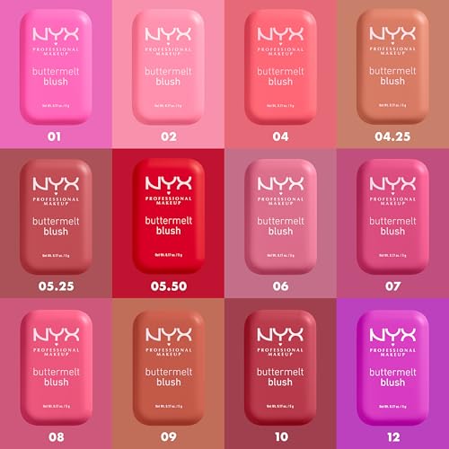 NYX PROFESSIONAL MAKEUP - Blush en Poudre, enrichi en beurre de mangue, beurre d'amande & beure de karité - Texture Fondante - Formule Vegan - Buttermelt Blush, Teinte Cherry Pop