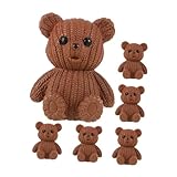 Beaupretty 6 Pièces Figurines Miniatures Ours Résine Marron Décorations Miniatures pour...