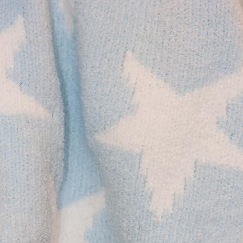 Image of Chenille Baby Blanket for Boys & Girls, Soft Plush Toddler Blanket, 40x30 Inches (Blue Stars)