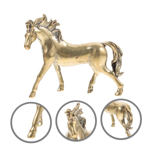 Statue de cheval en laiton massif : décoration de bureau chic 3 pièces