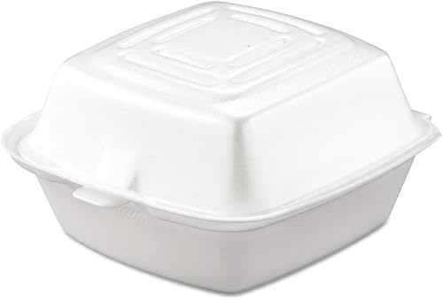 Miniatura 1 de DART CONTAINER DART Carryout Contenedor de alimentos, espuma, 1-Comp, 5 1/2 x 5 3/8 x 2 7/8, blanco (caja de 500), 1 compartimento