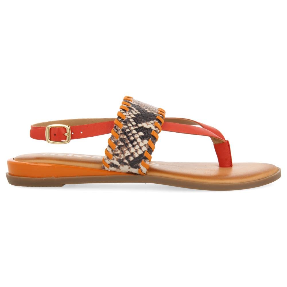 GIOSEPPO Sandalias Naranja con Print de Serpiente para Mujer mergey
