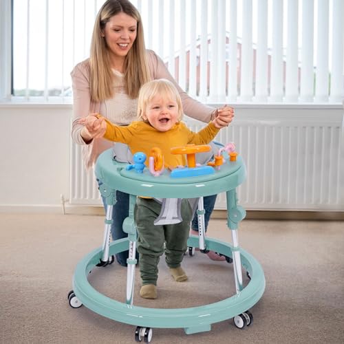 image for NVW Music and Lights Baby Walker Foldable with 9 Adjustable Heights, B