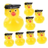 Milisten 8 Piezas Figuras Miniatura Patos Graduación con Birrete y Borla Adorno Resina Divertido para Decoración Fiesta Escolar Jardín de Hadas y Casa de Muñecas