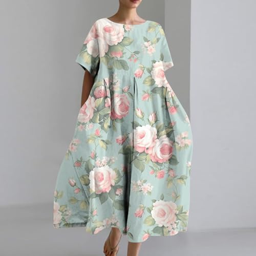 Robe d'été ample légère et aérée avec col V plongeant style maxi