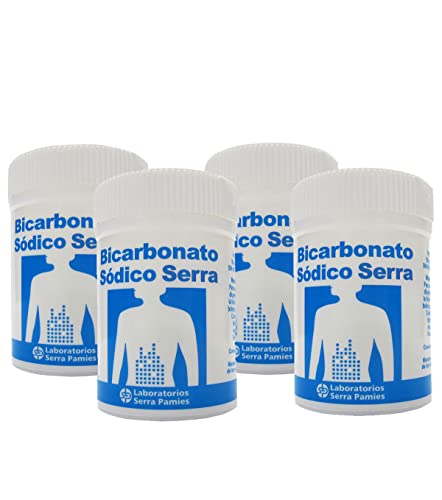 Bicarbonato de sódio Serra Pack 4 | Bicarbonato de sódio alimentar, 180 gramas bicarbonato puro 100% natural, 720 gramas total 4 frascos