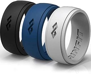 Rinfit Silicone Wedding Ring for Men 3 Rings Pack - Designed, Safe, Soft