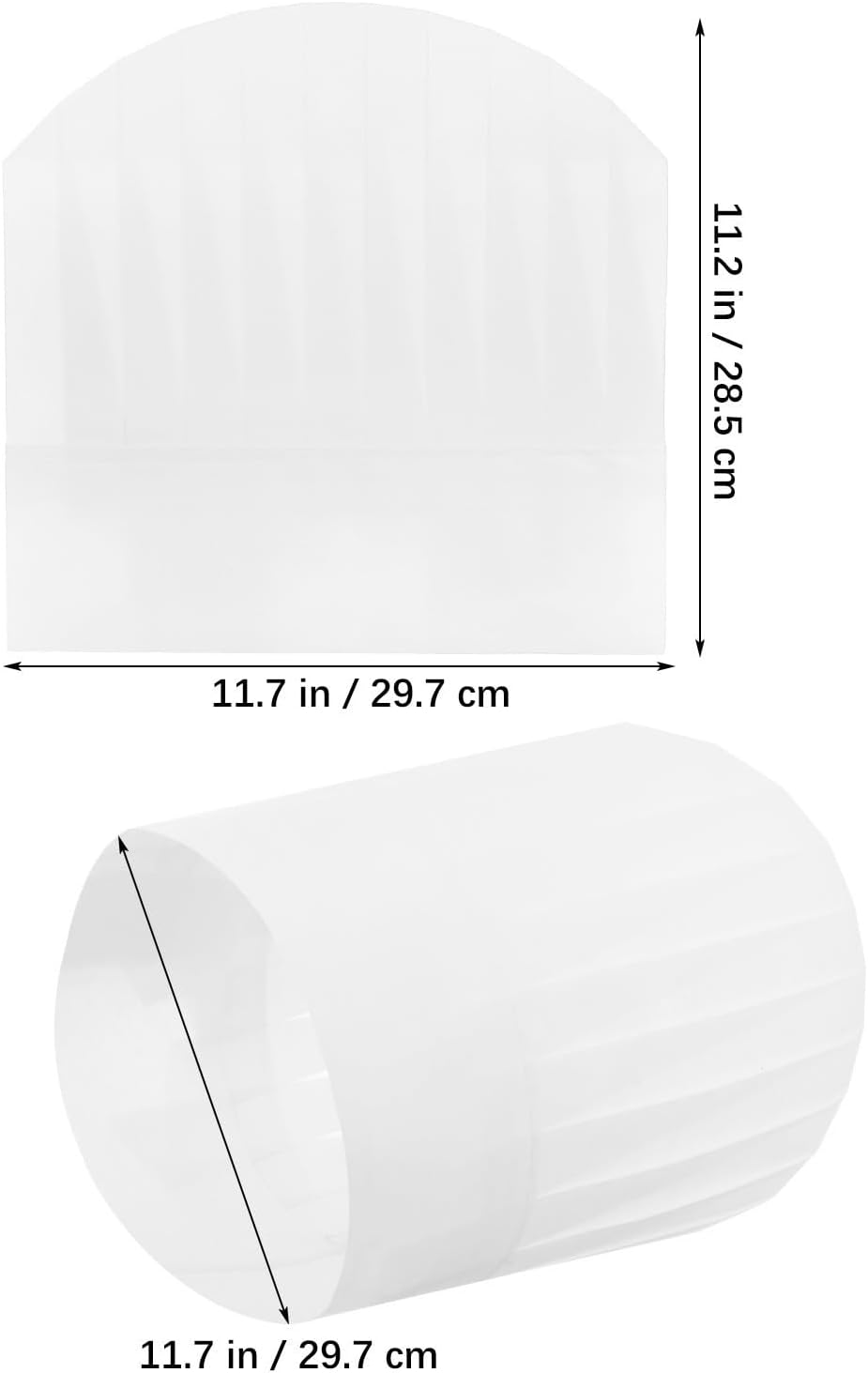 Alipis Disposable with Classic Style 20pcs Non-Woven Fabric Chef Hats White Cooking Hat and Easy to Wear Design for Kitchen, Restaurant, Events, and Parties