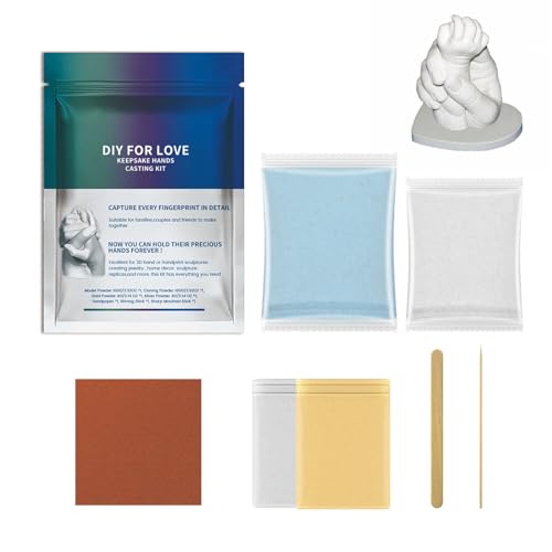 Grgowe Handformpulver 3D Handabdruck Set für Paare,Gipsabdruck Hände,3D...