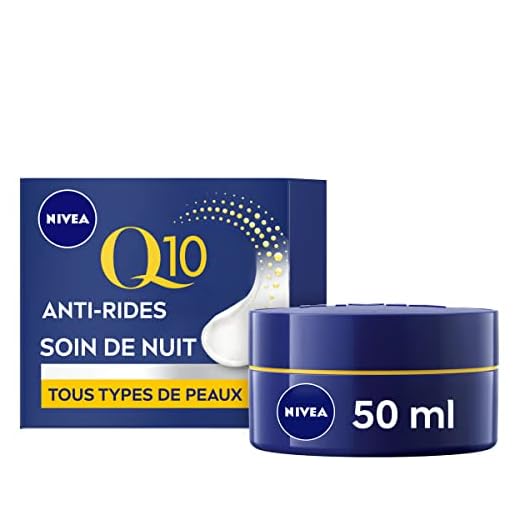 NIVEA Q10 Power Soin de Nuit Anti-Rides +Fermeté (1x50ml), crème anti-âge enrichie en Q10 & 10X plus de créatine, crème hydratante, soin visage femme régénérant