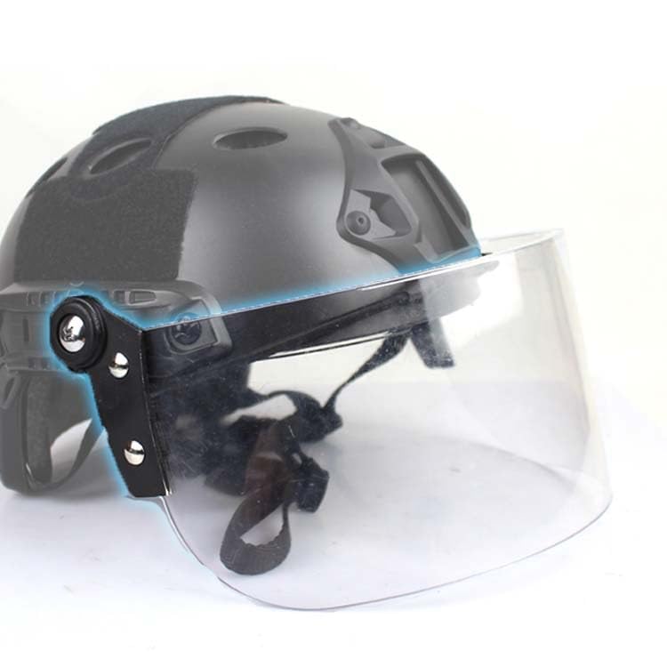 PJ Typ taktischer Paintball Airsoft Schnellhelm, CS Kriegsspiel Outdoor-Sport Taktische Ausrüstung,Mit Verstellbarer Transparenter Maske