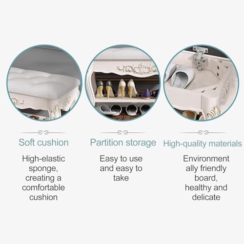 Outdoor Garden Bench for Apartment Balcony, Weather-Resistant Metal Storage Bench, Stylish White Shoe Bench with Cushion and Lift-Top Lid – Space-Saving nizer