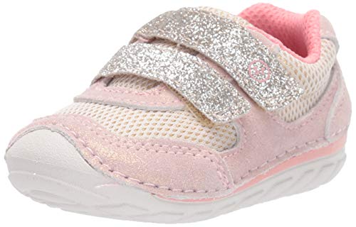 Stride Rite Girls' SM Mason Sneaker, Taupe/Coral, 6 M US Toddler