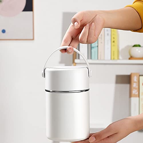 Warmte Behoud Pot Stoofpot Roestvrij Staal Cup Draagbare Isolatie Emmer Grote Capaciteit Student Lunch Isolatie Cup Wit - Image 6