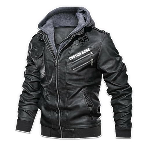 Reaper Death Grim Ghost Evil Praying Gothic Dark Skull Custom Name Men Leather Jacket Coat Removable Hood3