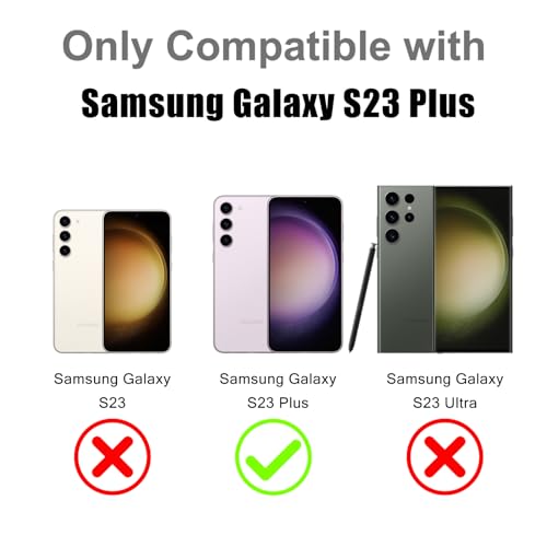 Image of Magnetic Case for Samsung Galaxy S23 Plus [Compatible with Magsafe] [Cute Fashion Fluorescent Design] [1 Screen Protector] Slim Translucent Matte Case for Galaxy S23 Plus 6.7 inch, Purple