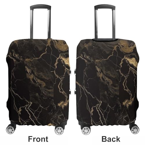 Gold Black Marble Luggage Cover, Elastic Luggage Protector Fits 19-32in Suitcases, Washable & Anti-Scratch Suitcase Cover for Men Women XL3