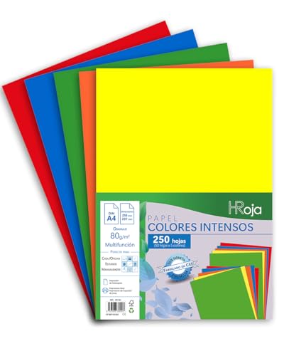 Papel A4 Colores Marca HRoja