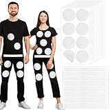 Breling Halloween Group Costumes Domino Costume Accessories 120 Pcs Round and Strips White Self Adhesive Felt for DIY Domino Casino Vegas Games Night Party Accessory