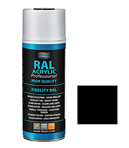 BOTE SPRAY 400ML DE PINTURA ACRILICA AL 100% RAL 9005 NEGRO MATE