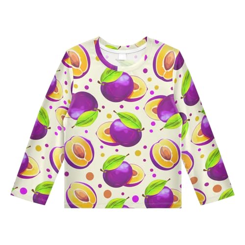 Leaves Polka Dot Beige Boy's Rash Guard Swim Shirt Long Sleeve Sun Shirt for Kids Toddlers UPF50+ 3T