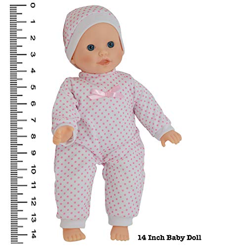 14 inch Soft Body Caucasian Baby Doll - Newborn Dolls for Girls with Doll Pacifier by The New York Doll Collection - Used condition - Image 3
