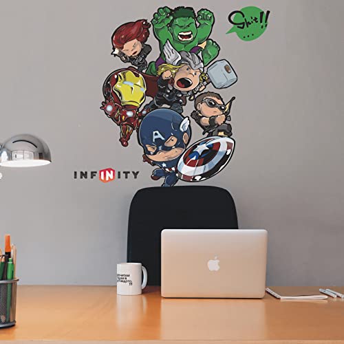 Kids Cartoon Superhero Decals Cute Heroes Wall Sticker Removable Vinyl Decal For Boys Favorite Superheroes Kids Bedroom Living Room Wall Decor #TOP4