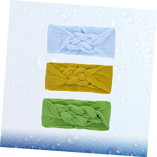 minkissy 3 Pçs Faixa De Cabeça De Náilon Elástico Laços De Cabelo Turbante Headwraps Recém-Nascidos