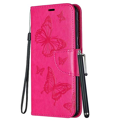 Yiizy - Funda para Huawei P Smart Fig-LX1, Mariposa 3D con Cartera de Piel Protectora magnética de...