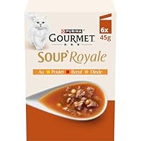 Au Bœuf, garni de riz et de tomates À la Dinde, garni de perles de pâtes et de carottes Au Poulet, garni de perles de pâtes et d'épinards Un petit plaisir à savourer, en complément du repas principal de votre chat Élaborées avec des ingrédients de ha...