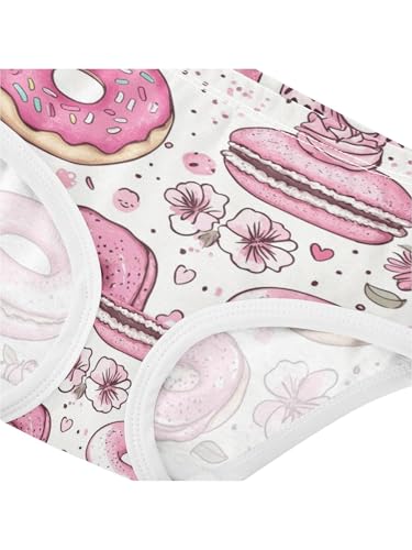 ZZKKO Sweet Pink Donut Macaroon Girls Underwear Toddler Panties for Girls Comfort Brief Size 2-8T4