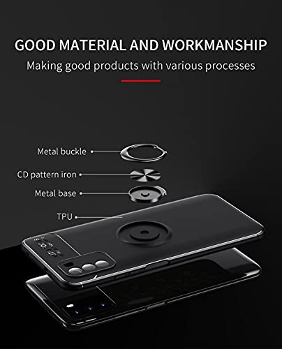 Coque Poco M3 antichoc bague métal et étui protection Xiaomi rigide rouge