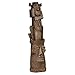Design Toscano Tiki of the Three Pleasures Totem Pole Tropical Decor Indoor/Outdoor Garden Statue, 35 inches tall, Cast Stone Resin, Woodtone Finish
