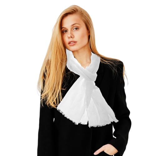 Cotton Long Scarf White Cotton Blend Crinkle Soft Scarf with Fringed Edges Women Linen Beach Shawl Wrap Vintage Linen Scarf Travel Scarf3