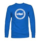 Brighton & Hove Albion Football Club Premium Long Sleeve Cotton T-Shirt (US, Alpha, Medium, Regular, Regular, Royal)