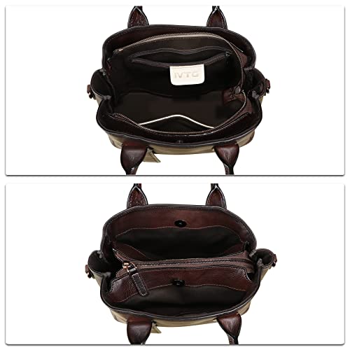 Image of Genuine Leather Satchel for Women Top Handle Bags Handmade Purse Vintage Crossbody Handbags Retro Leather Hobo Bag (Coffee)
