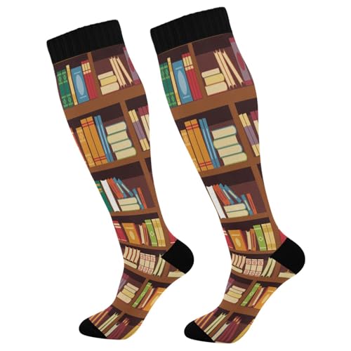 Image of Compression Socks for Men Women Colorful Knee High Socks Support for Athletic Sport Running Hiking Fitness