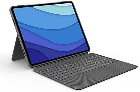 Logitech Combo Touch iPad Pro 12,9 (5. Gen - 2021) Keyboard Case, Abnehmbare Tastatur mit Hintergrundbeleuchtung, Click-Anywhere Trackpad, Smart Connector, Deutsches QWERTZ-Layout