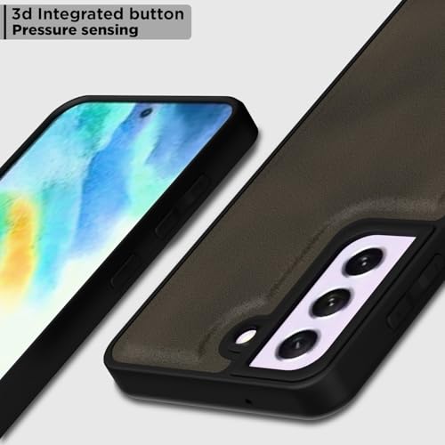 Image of Amazon Basics Back Cover for Samsung Galaxy S21 FE 5G | Premium PU Leather | Soft Touch Finish | Full Camera Protection | Raised Edge Bumper Case (Brown)