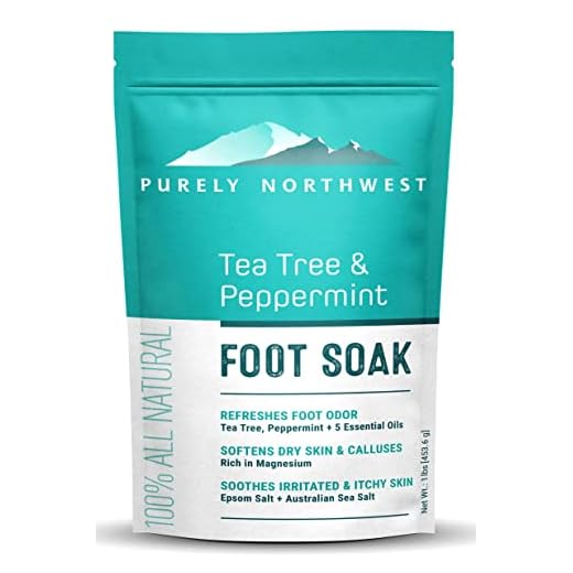 PURELY NORTHWEST-Tea Tree Oil & Peppermint Foot Soak with Epsom Salt-for Stubborn Foot Odor, Athletes Foot Burning & Itching, Damaged Discolored Nails-A Natural Callus Remover 1 Pound