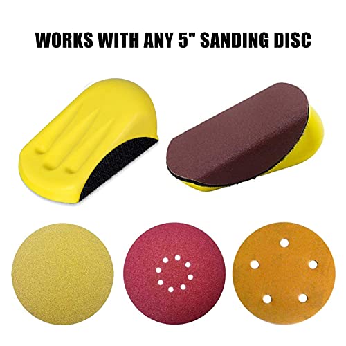 Vibratite 5 Inch Hook And Loop Mouse Hand Sanding Block, Ideal For Woodworking, Furniture Restoration, Home And Automotive Body,Sanding Pad Hook Backing Plate For Sanders Or Polishers,2Pcs #TOP4