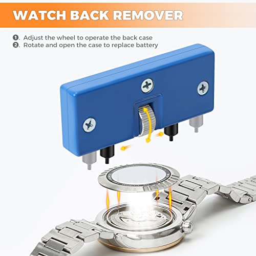 Image of Watch Repair Kit, Professional Watch Battery Replacement Tool Watchband Link & Back Remover Spring Bar Repairing Tool Kit (122)