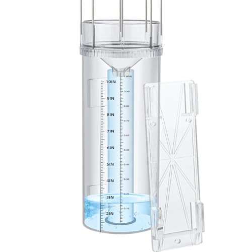 Rain Gauge Outdoor Tube,10"Capacity Easy-to-Read Large Rain and Snow Gauge with Mounting Bracket,Freeze Proof Rain Gauge for Yard Garden Rainfall Measure,Precise Professional Accurate to 0.01 inch