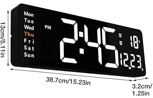 Koix Relógio despertador digital, Relógio LED para quarto, Relógio eletrônico de Parede com Visor de