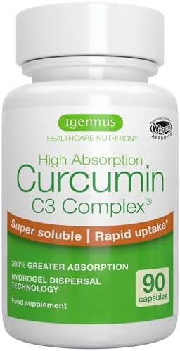 Complejo de Curcumina C3 Ultrasoluble, 90 Cápsulas, Estandarizada...