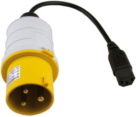 PAT Testing Adaptor 240v 10amp IEC Plug to 110v 16amp 3 Pin Socket (Yellow)