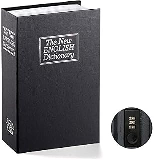 Book Safe with Combination Lock - Jssmst Home Dictionary Diversion Metal Safe Lock Box 2017, SM-BS0401S, black small