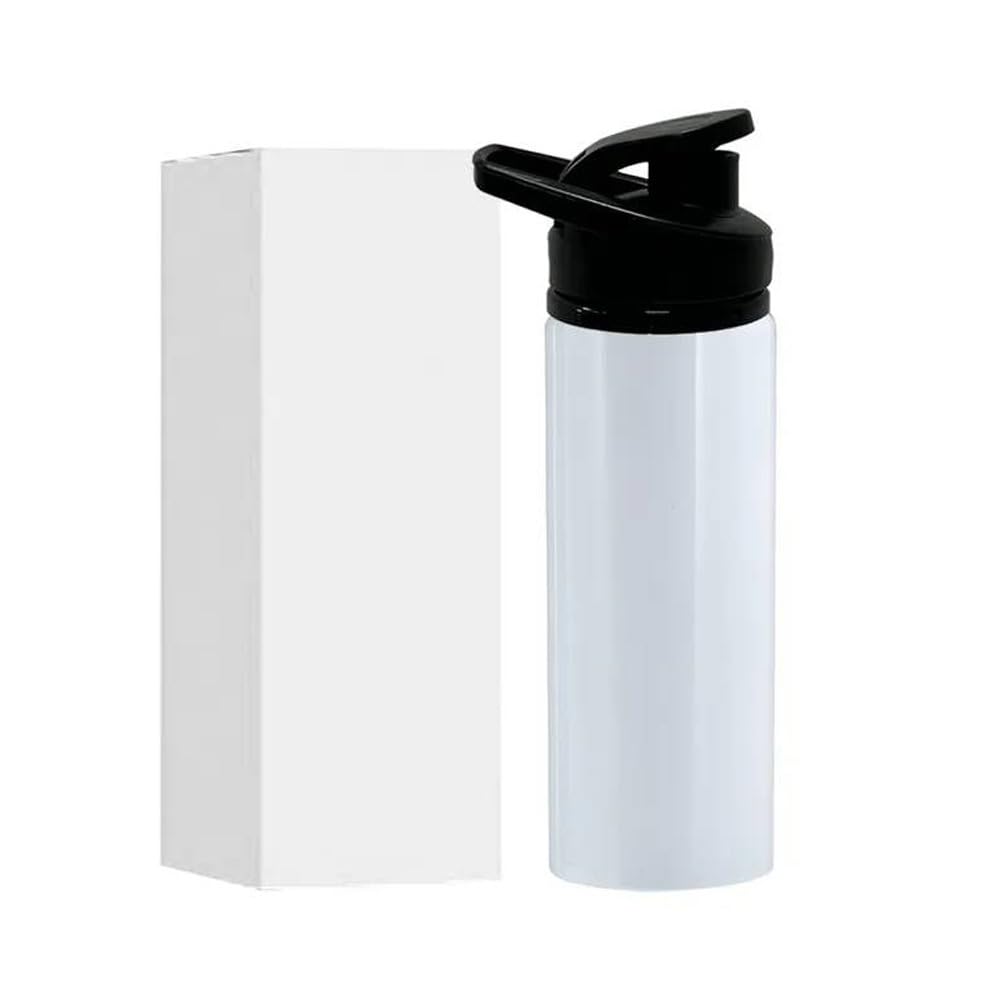 Limitronix Confezione da 10 borracce da 750 ml, in alluminio, per sport all'aria aperta, con coperchio portatile, stampa a trasferimento di calore fai da te, bottiglie d'acqua dritte portatili per